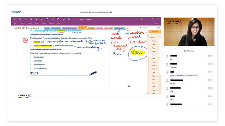 Example of Live Online screen Example of Live Online screen