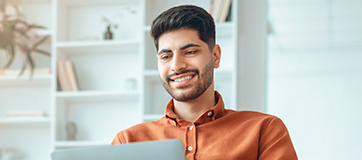 Man working on a laptop